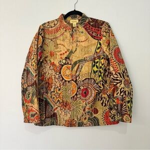 Vintage Youtopia Tribal Boho Jacket Tapestry Y2K Size Small 100% Cotton